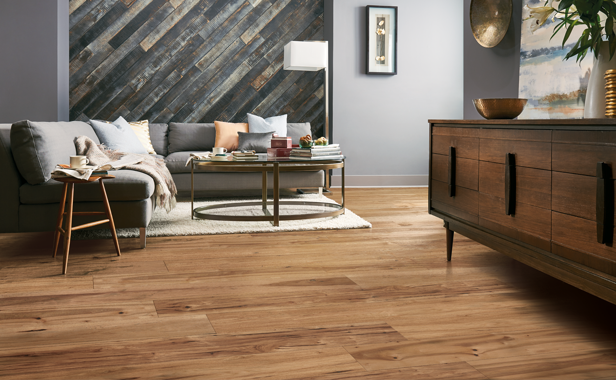 Living room with hardwood flooring